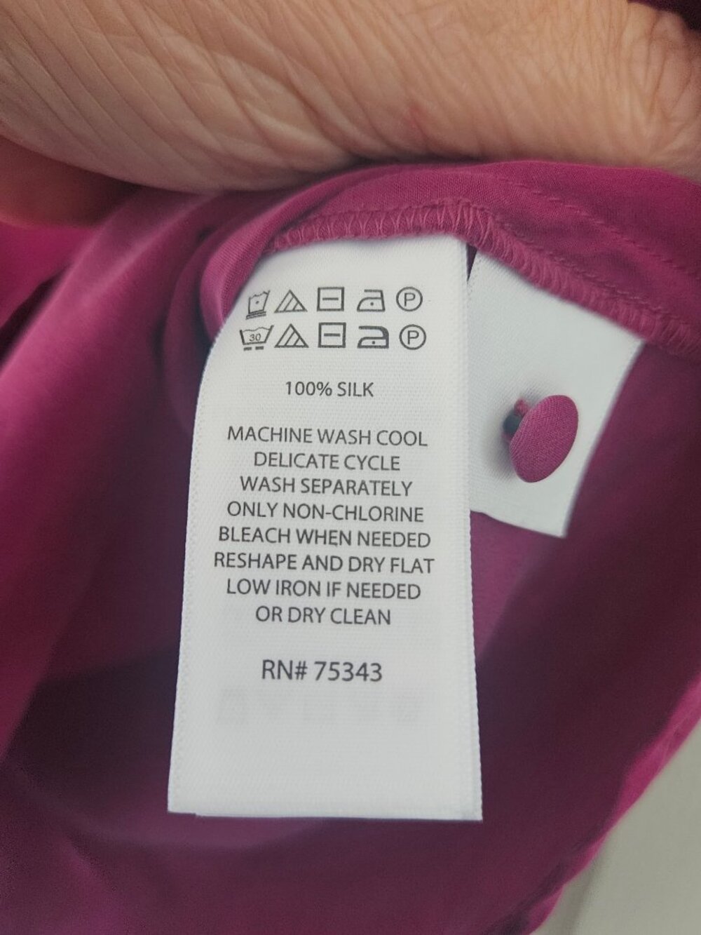 Joie 100% Silk Short Sleeve Keyhole Blouse Plum Purple Size Small - Picture 9 of 10